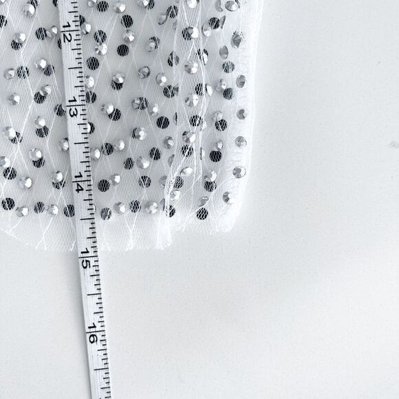 NWOT Hot & Delicious Womens Kylie Embellished Mesh Crop Top White Size Large - Picture 4 of 8